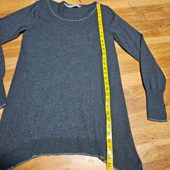 Athleta Oversize Sweater Womens Medium Dark Gray Cozy Cotton Cashmere Blend - Picture 8 of 12
